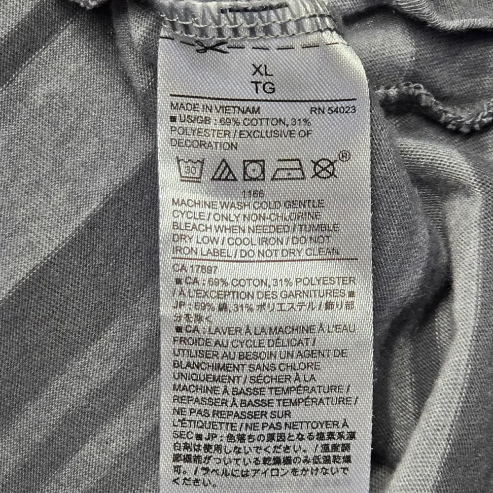 Banana Republic Vintage Stripe Polo Shirt Gray Men’s XL‎